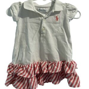 Ralph Lauren Kids White and Pink Polo Dress